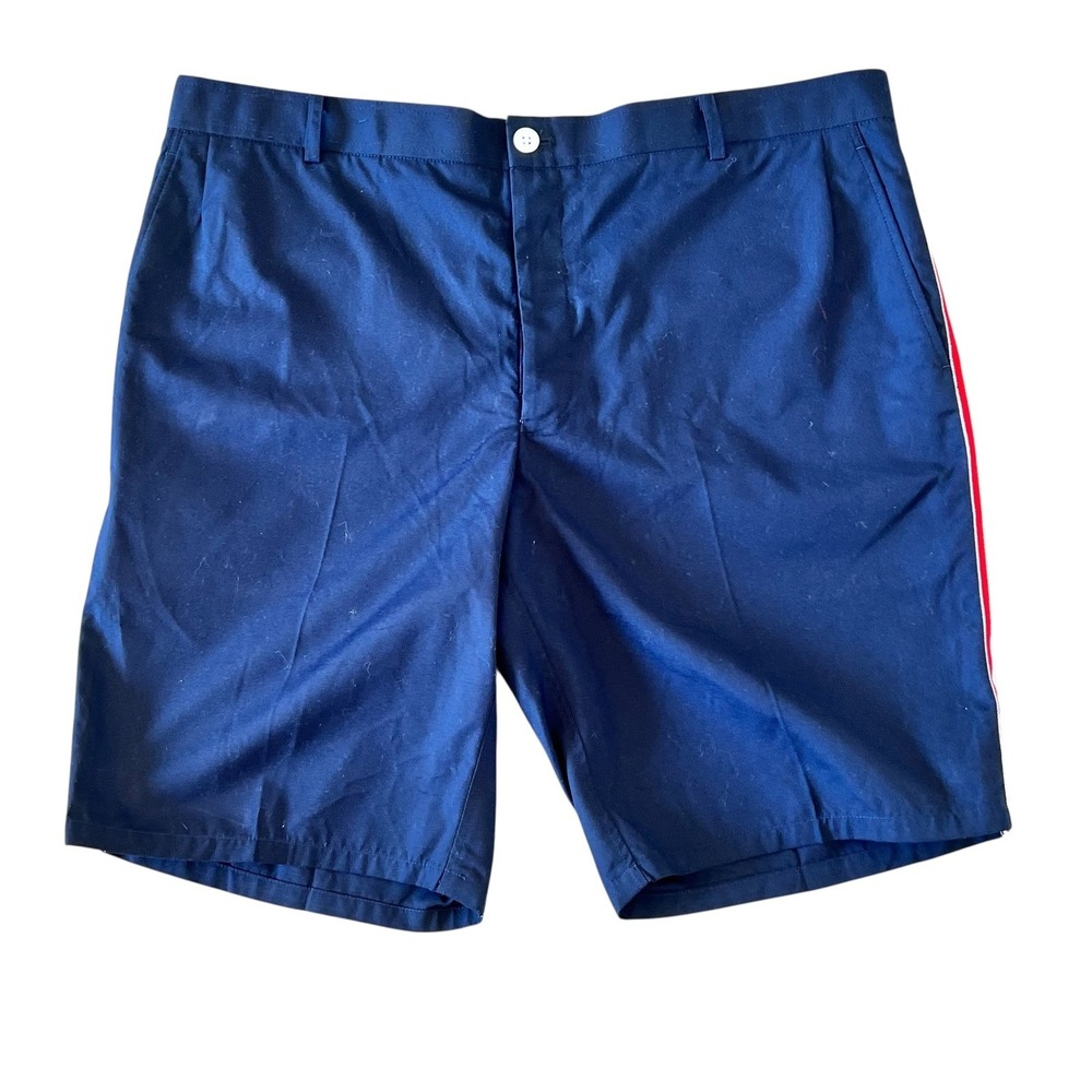 Thom Browne Navy Typewriter Cloth RWB Stripe Shorts MTU239B Size 5 NEW - Picture 1 of 6